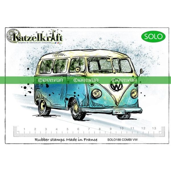 Katzelkraft - VW Kombi - Stempel Fahrzeug Oldtimer - A6 SOLO