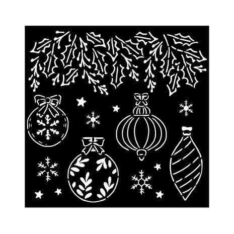 Stamperia The Nutcracker Thick Stencil 18x18cm Christmas Balls