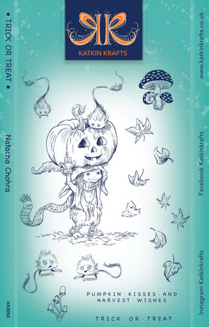 Katkin Krafts Trick Or Treat A5 Clear Stamp Set