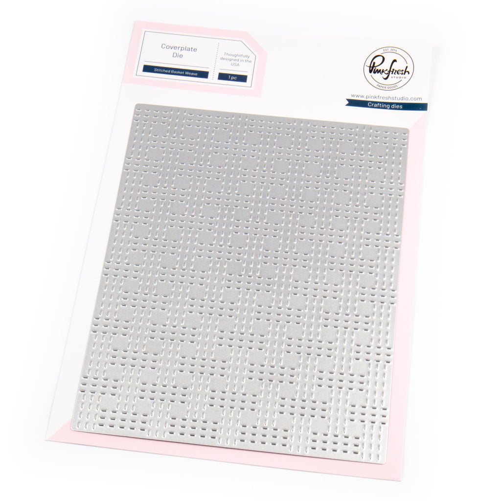 Pinkfresh Studio -  Stitched Basket Weave Coverplate die