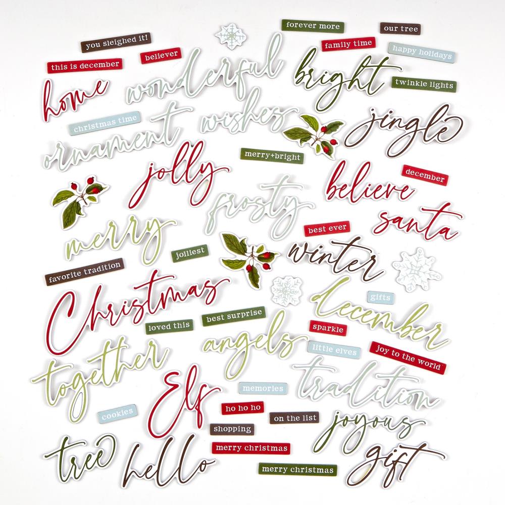 49 And Market Chipboard Set - Words, Evergreen Season 