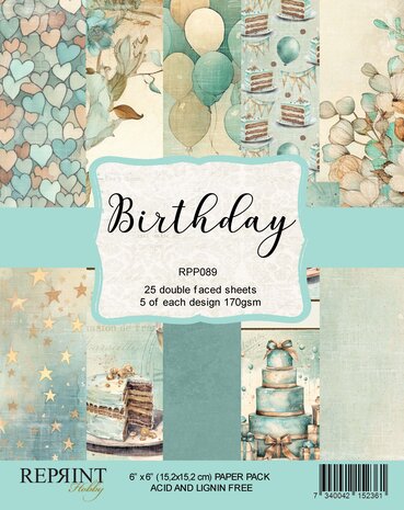 Reprint - Birthday 6x6 Inch Paper Pack