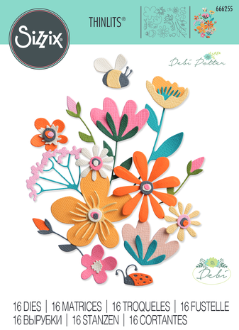 Sizzix - Thinlits Die by Debi Potter Fabulous Bold Flora (16pcs)