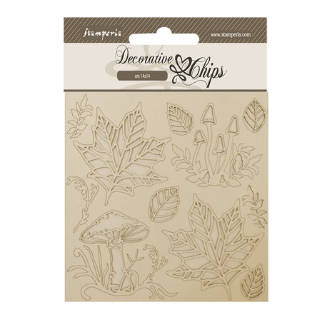 Stamperia - Woodland Decorative Chips Mushrooms and Leaves