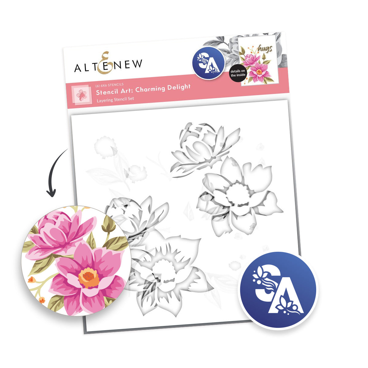 Altenew - Stencil Art: Charming Delight Layering Stencil Set (6 in 1)