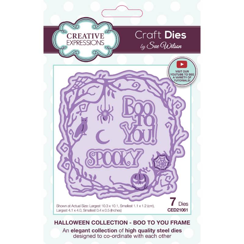 Creative Expressions Sue Wilson Halloween Boo To You Frame Craft Die