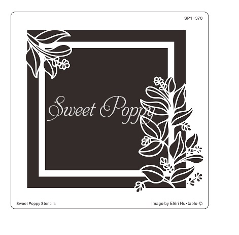 Sweet Poppy Stencil: Sprigs Square