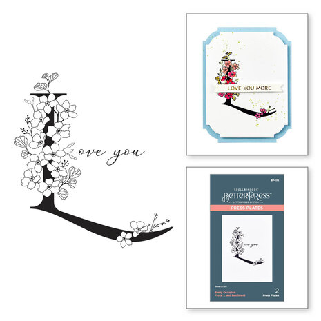 Spellbinders - Every Occasion Floral L and Sentiment Press Plate