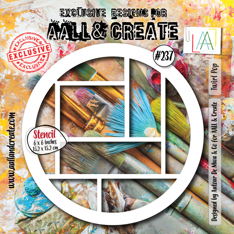 AALL & Create - Stencil 6x6 Inch Twirl Pop