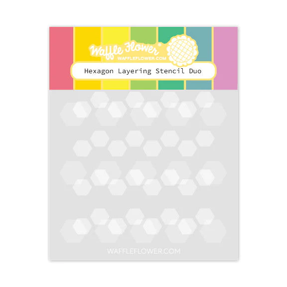 Waffle Flower - Hexagon Layering Stencil Duo