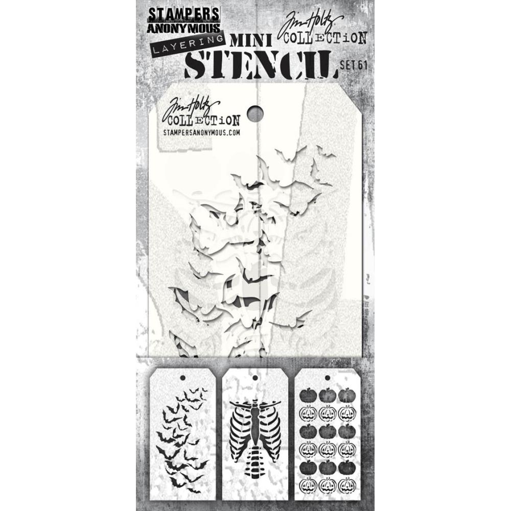 Tim Holtz Mini Layered Stencil Set 3/Pkg -  #61 