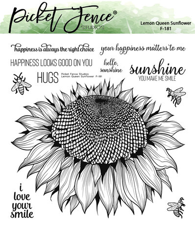 Picket Fence Studios - Lemon Queen Sunflower 6x6 Inch Clear Stamps