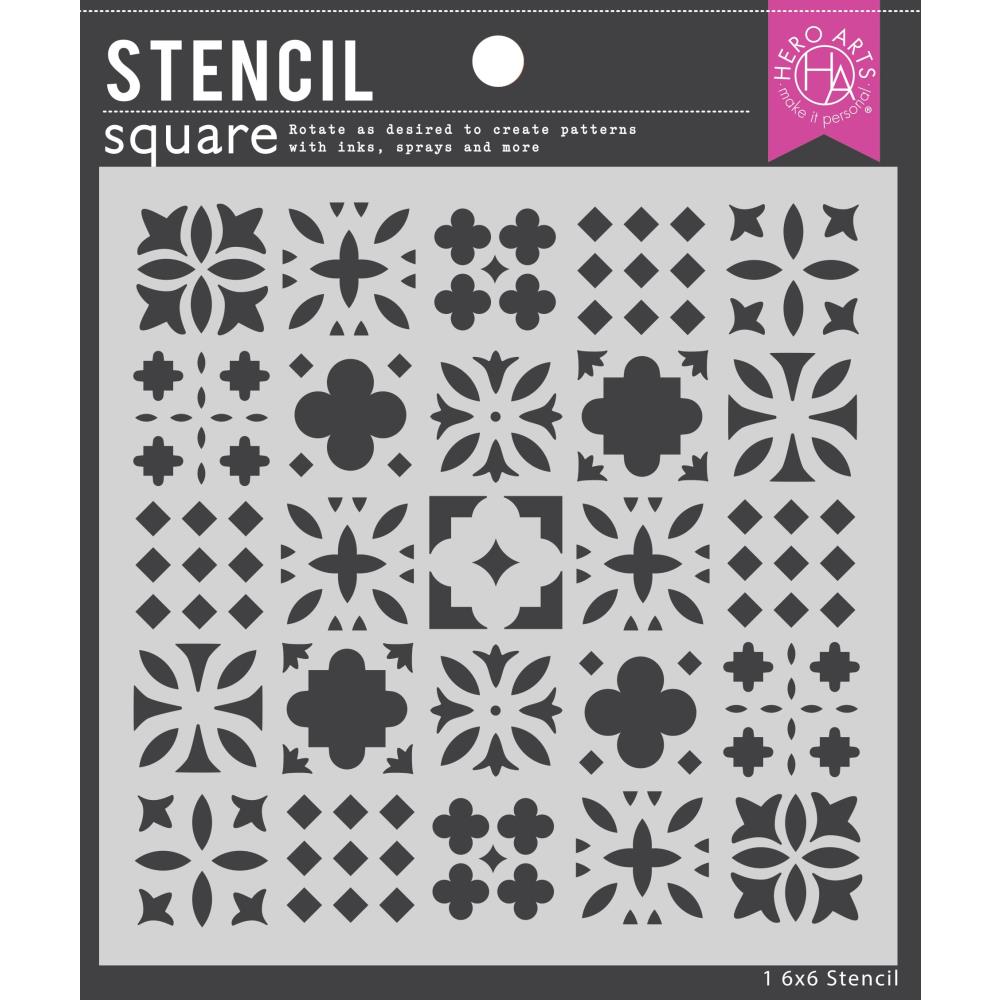 Hero Arts Stencil 6"X6" - Decorative Tile Pattern 