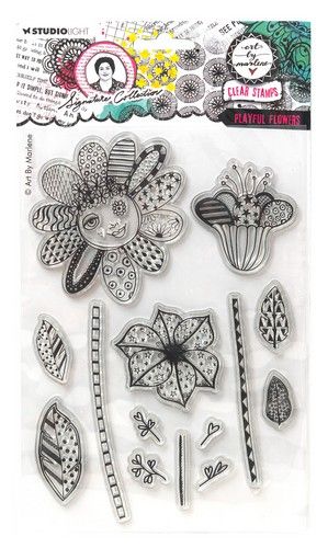 Studio Light Clear Stamp Playful flowers Sign. Coll. nr.715