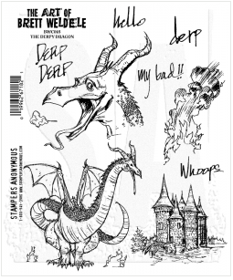 Brett Weldele Cling Mount Stamps: The Derpy Dragon