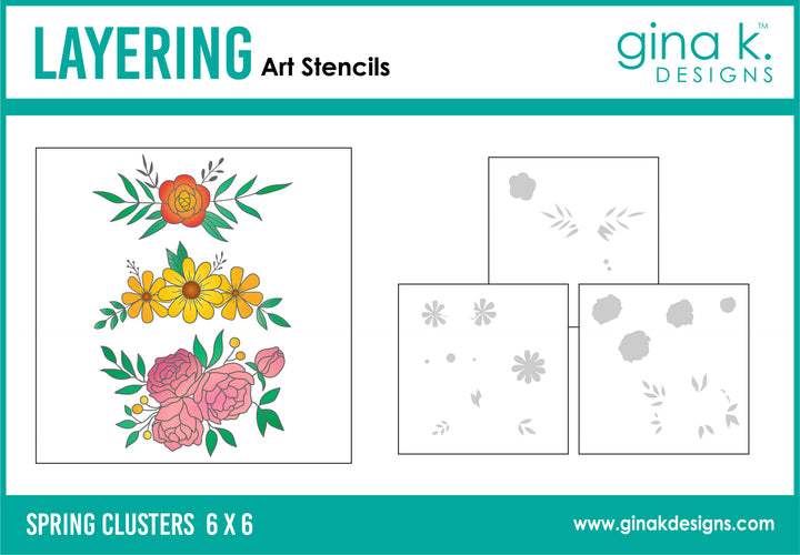 Gina K Designs -  STENCIL- Spring Clusters 