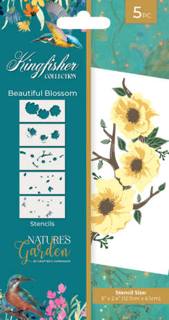 Crafter's Companion - Kingfisher Collection Stencils Beautiful Blossom