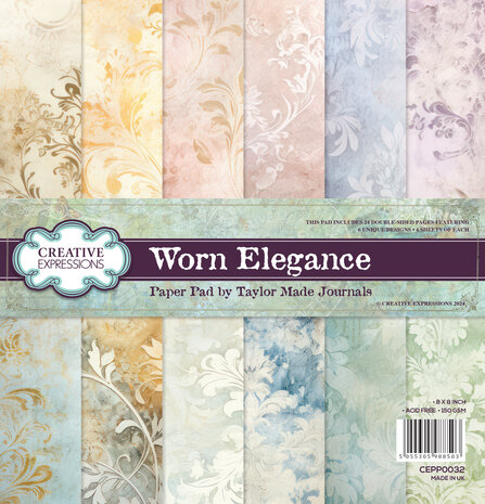 Creative Expressions - Taylor Made Journals 8x8 Inch Paper Pad Worn Elegance