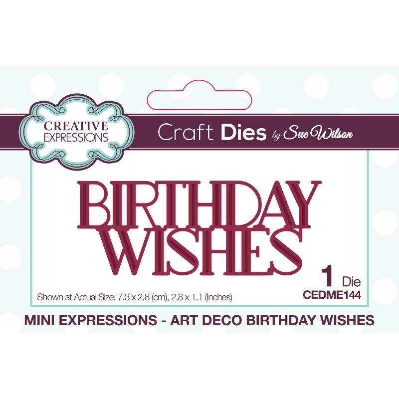 Creative Expressions Sue Wilson Mini Expressions Art Deco Birthday Wishes Craft Die