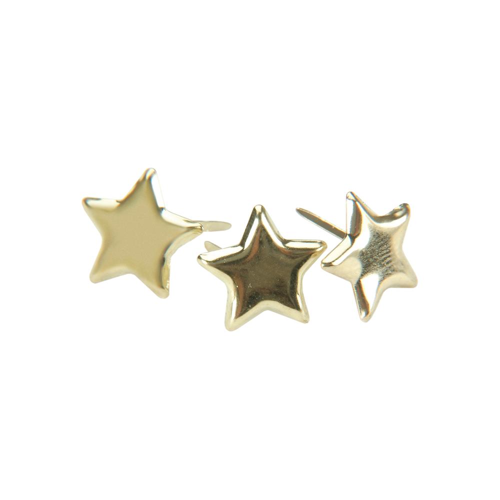 Creative Impressions Metal Paper Fasteners - Stars - Gold 