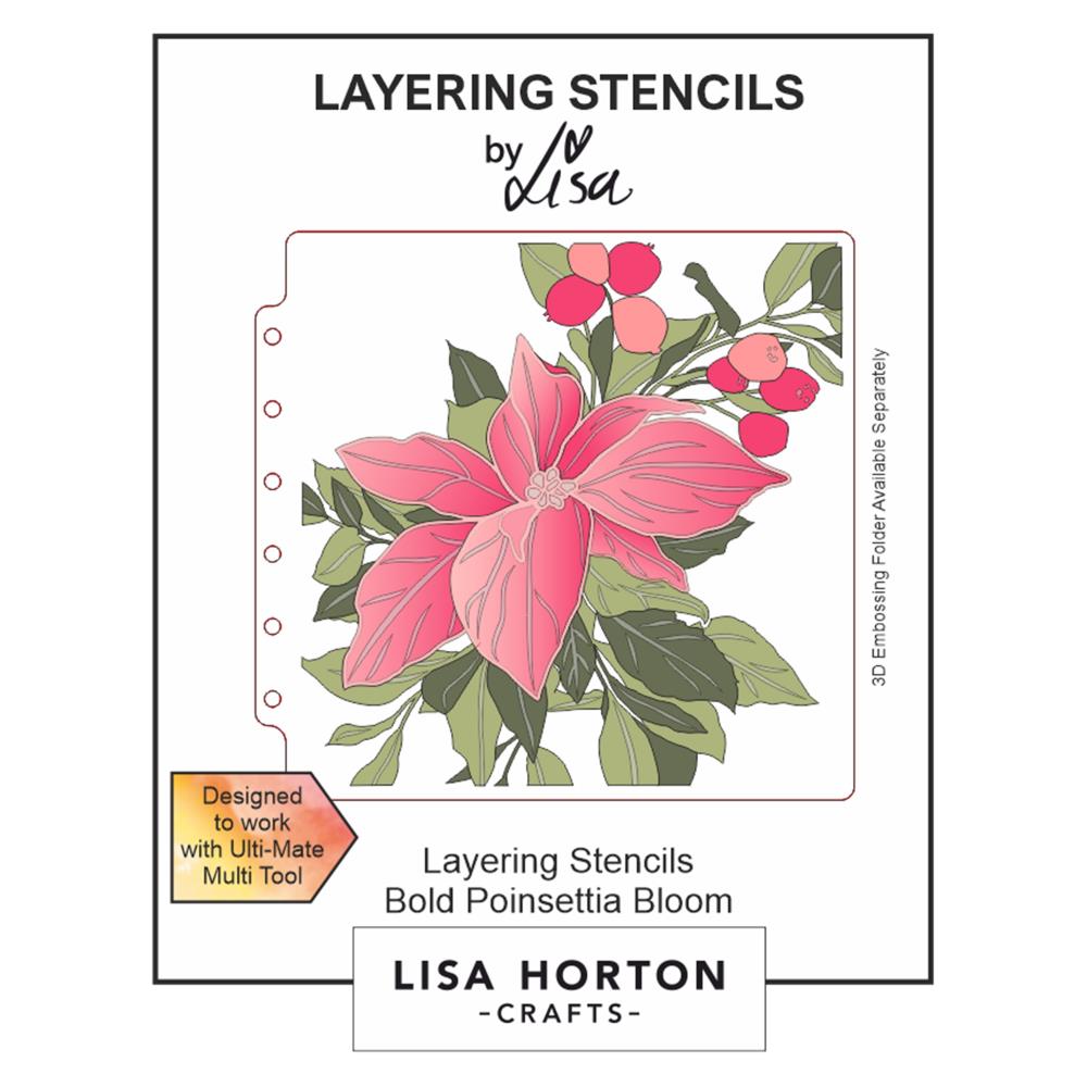 Lisa Horton Crafts Layering Stencils -  Bold Poinsettia Bloom 