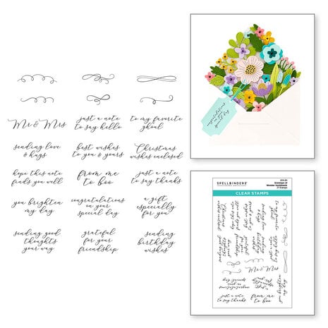 Spellbinders - Envelope of Wonder Sentiments Clear Stamp