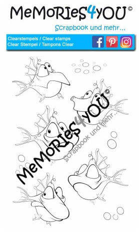 Memories4you A6 Stempel "Cartoon Fische"