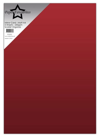 Paper Favourites - Mirror Card Matte A4 Scarlet Organza (5pcs) 