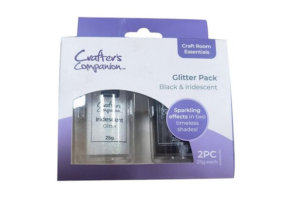 Crafters Companion - Glitter Pack Black and Iridescent 2x25g