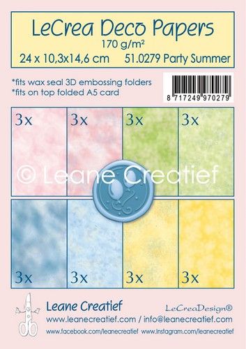 LeCrea - Deko Papier Embossing Set Party & Sommer 8 Designs 24Bo