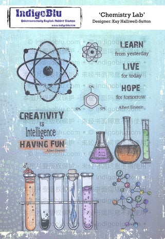 IndigoBlu - Chemistry Lab A5 Rubber Stamp