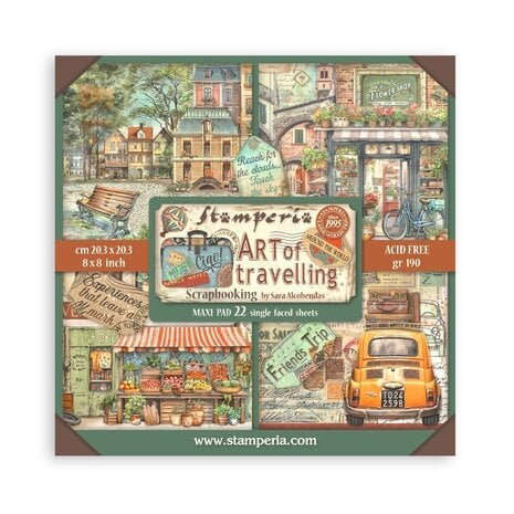 Stamperia - Art of Travelling 8x8 Inch Paper Pack Maxi (Single Face)