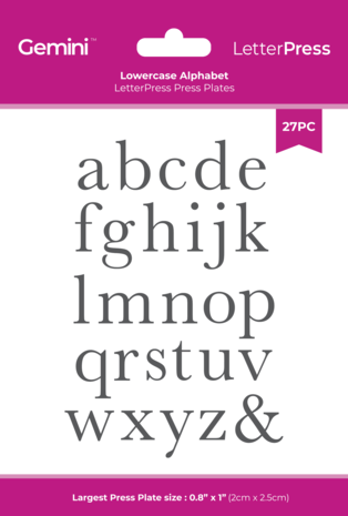 Crafters Companion - LetterPress Press Plate Lowercase Alphabet 