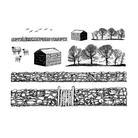 Crafty Individuals - Walls, Barns and Trees Unmounted Rubber Stamps