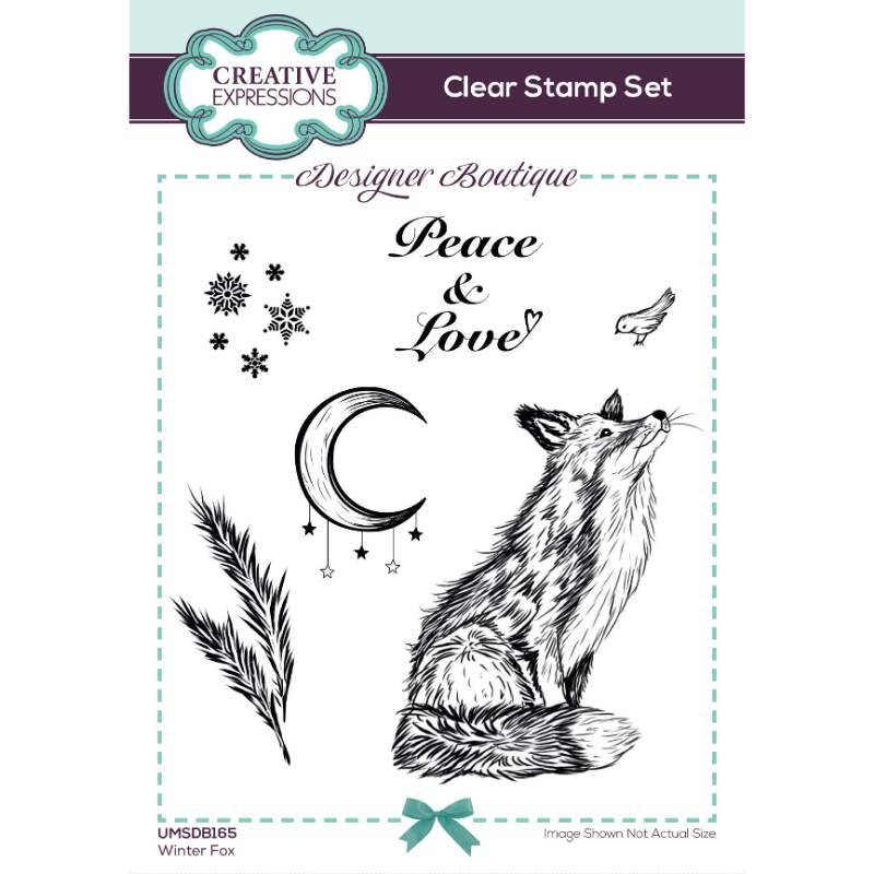 Creative Expressions Designer Boutique Winter Fox 4 in x 6 in Stamp Set