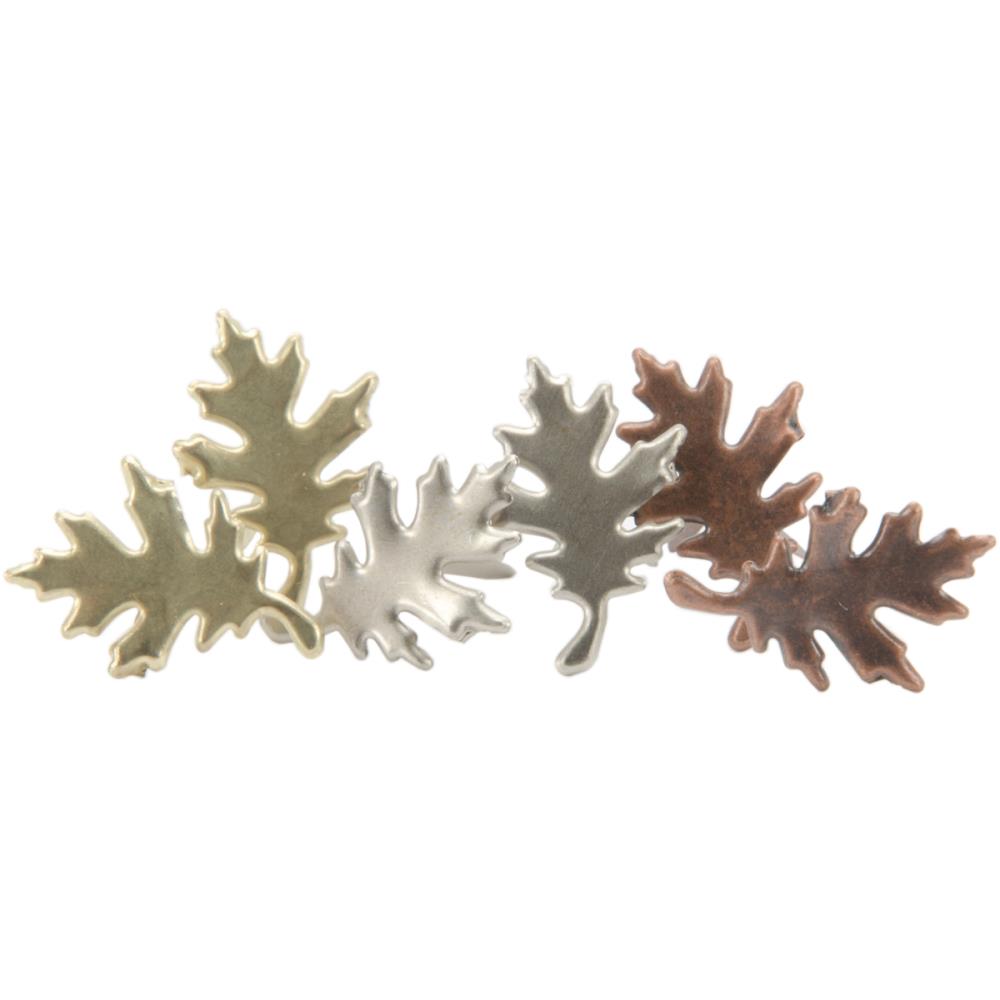 Creative Impressions Metal Paper Fasteners - Leaves - Antique 