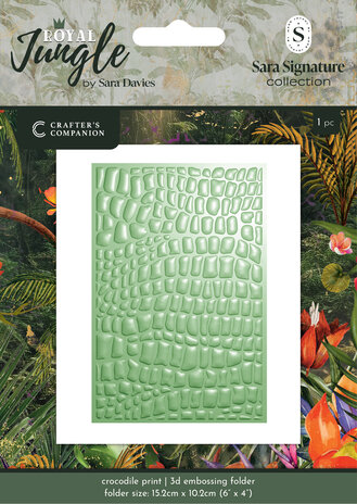 Crafters Companion - Royal Jungle 3D Embossing Folder Crocodile Print 