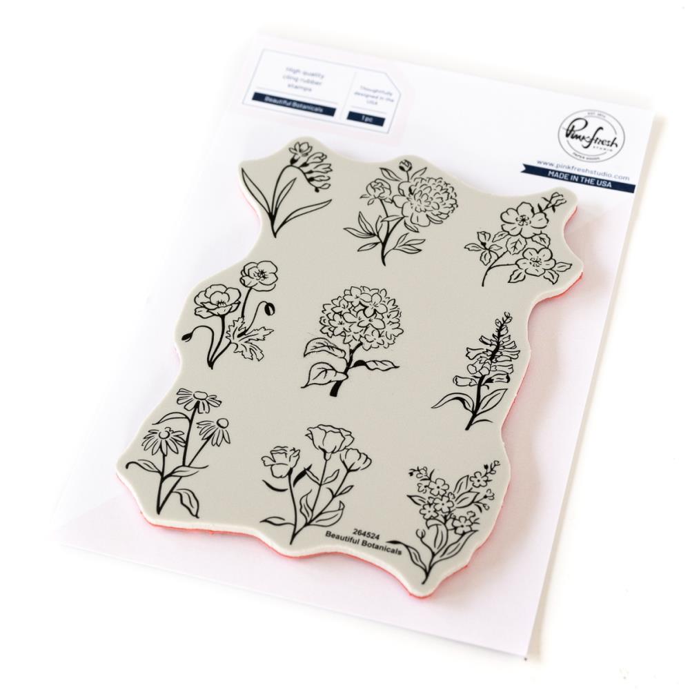 Pinkfresh Studio Cling Stamp Set 4.25"X5.5" -  Beautiful Botanicals 