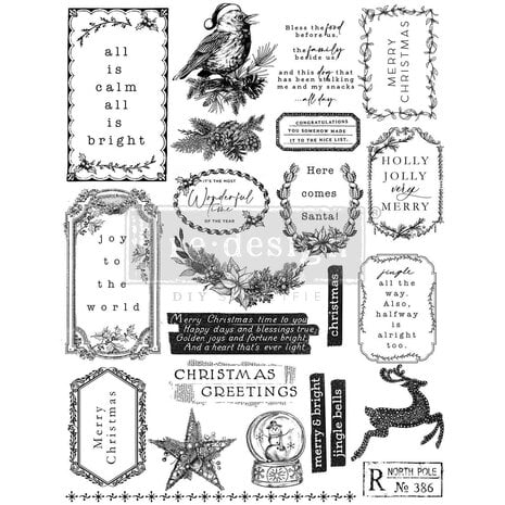 Re-Design with Prima Decor - Decor Clear Stamp - Holly Jolly