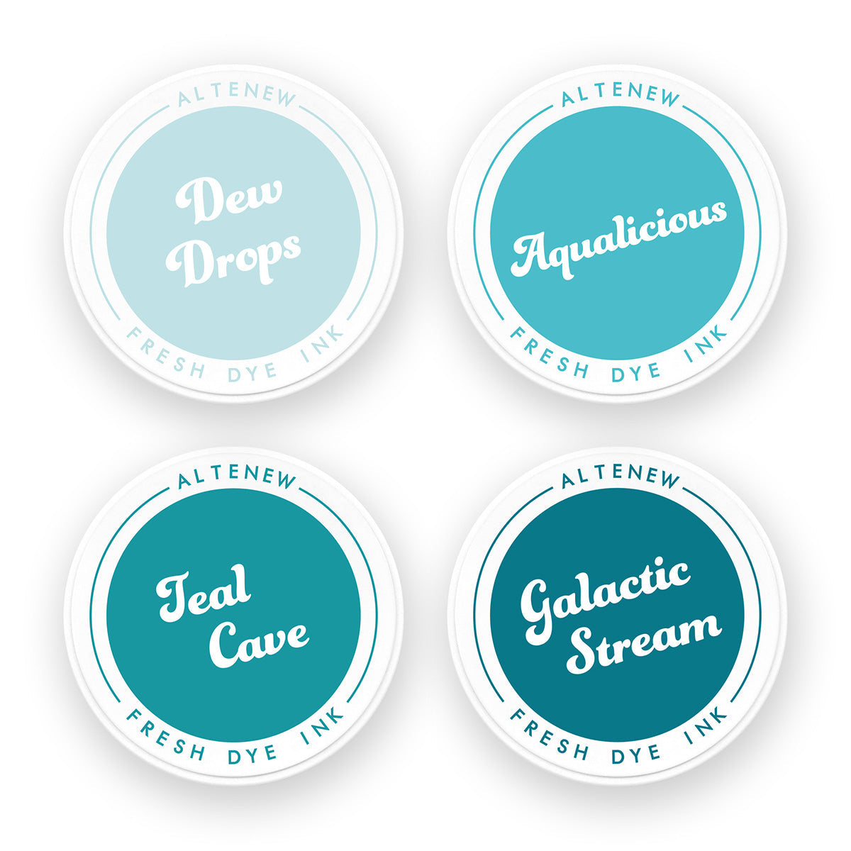 Altenew - Sweet Dreams Fresh Dye Ink (Dew Drops, Aqualicious, Teal Cave, Galactic Stream) 