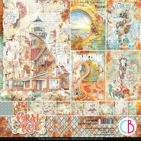 Ciao Bella - Coral Reef 12x12 Inch Paper Pad (12pcs)