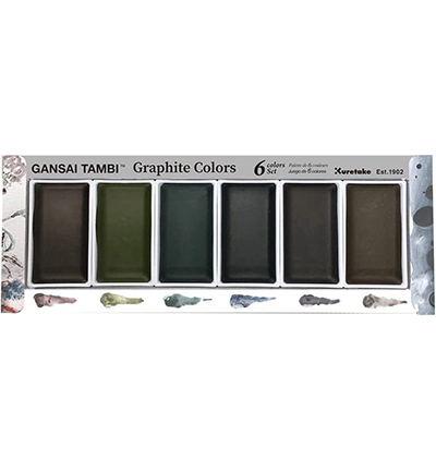 ZIG Gansai Tambi Sets - Graphite Colors, 6 Colors set