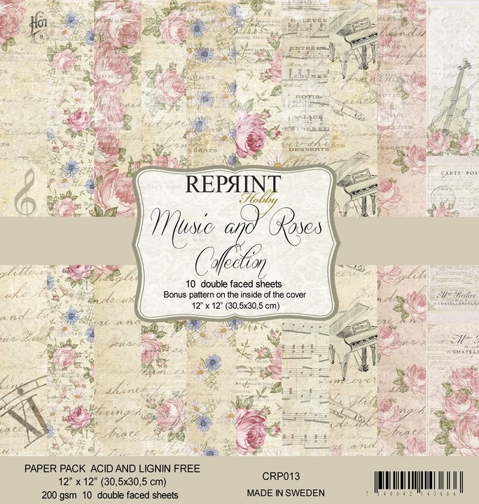 reprint-music-roses-12x12-inch-paper-pack-crp013