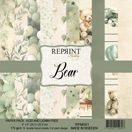 Reprint - Bear 8x8 Inch Paper Pack