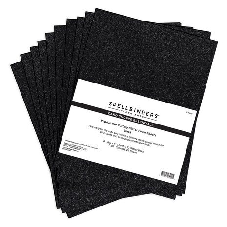 Spellbinders - Pop-Up Die Cutting Glitter Foam Sheets - Black (10pcs)