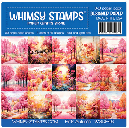 Whimsy Stamps - 6x6 Paper Pack - Pink Autumn