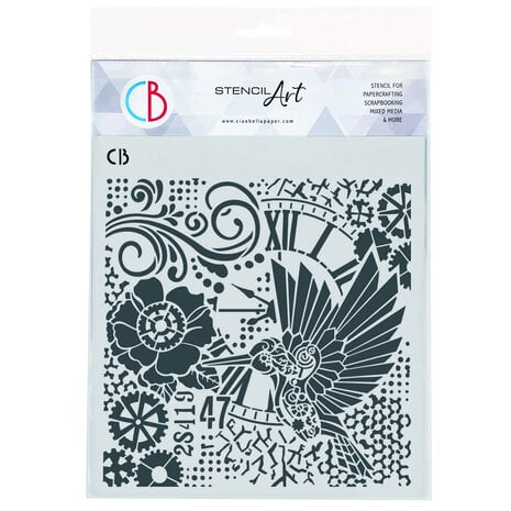 Ciao Bella - Esprit de Voyage 8x8 Inch Texture Stencil Clockwork Whimsy