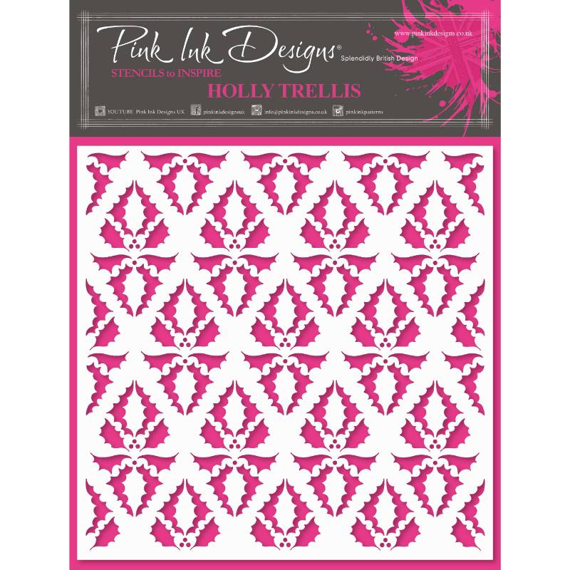 Pink Ink Designs Holly Trellis 7 in x 7 in Stencil