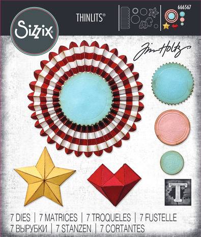 Sizzix - Thinlits Die by Tim Holtz Vault Rosettes (6pcs)