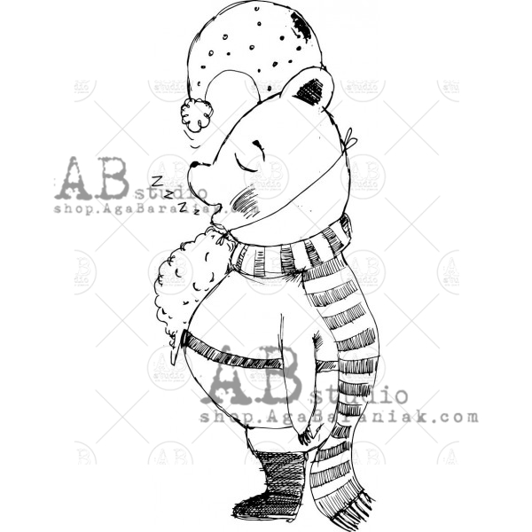 rubber-stamp-id-571-christmas-bear